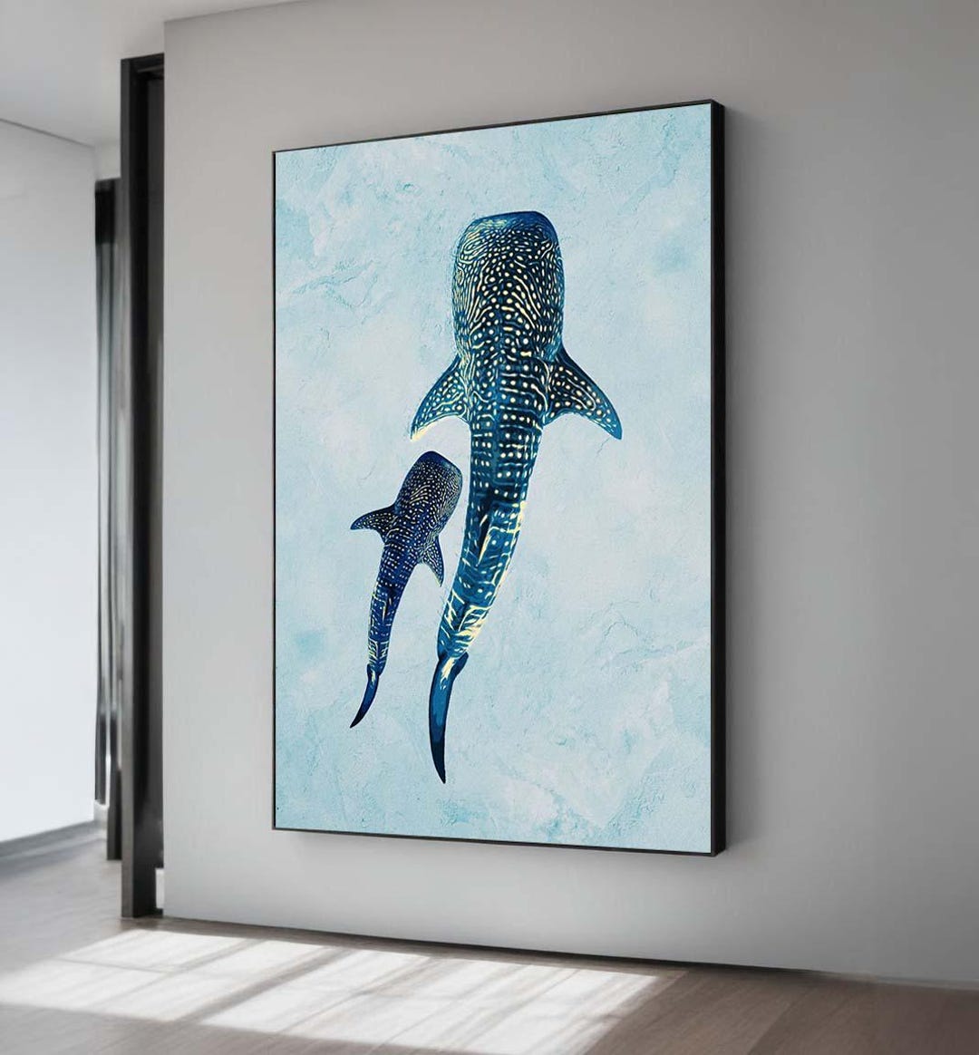 Whale Shark Duo Canvas Print: Modern Ocean Wall Art - Etsy