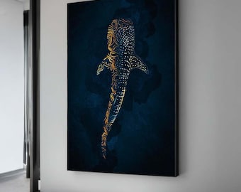 Whale Shark Canvas Print - Abstract Ocean Art, Deep Sea Decor