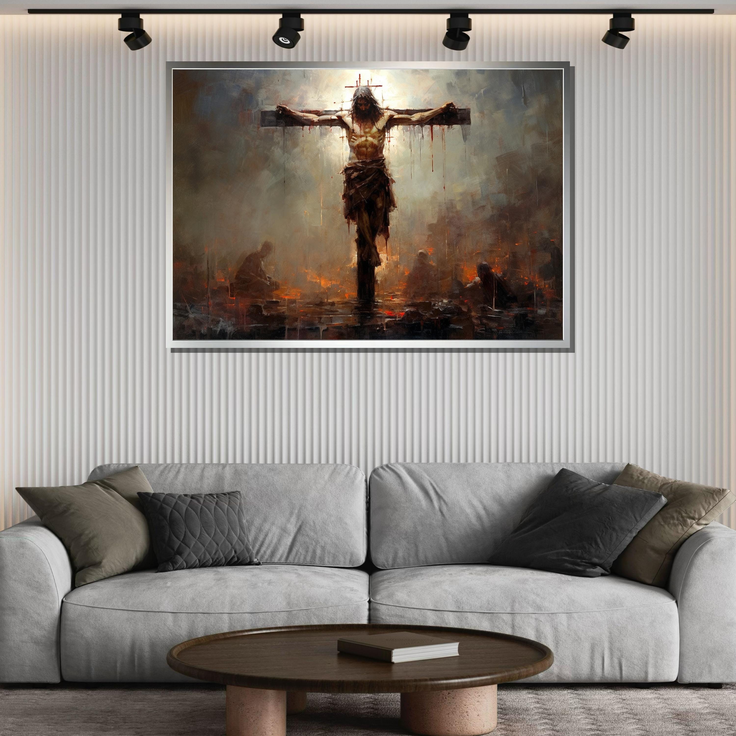Crucifixion Canvas Print: Jesus on the Cross, Christian Wall Art - Etsy