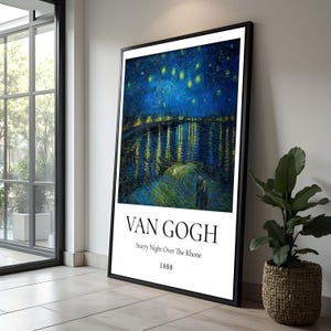 Van Gogh Starry Night Over the Rhone Canvas Print: Famous Art Home Decor