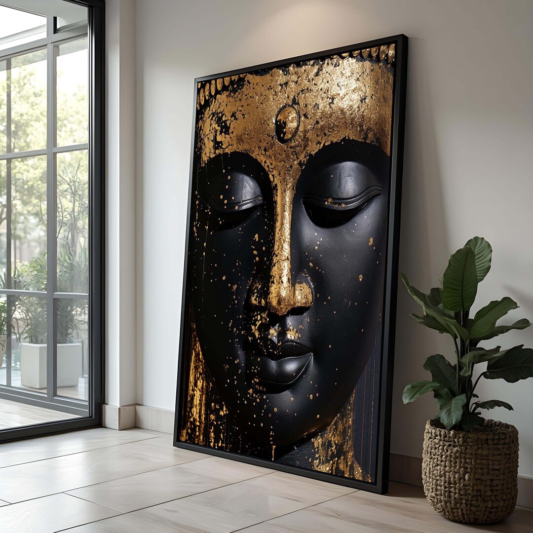 Gold Leaf Buddha Canvas Art: Zen Meditation Print - Etsy