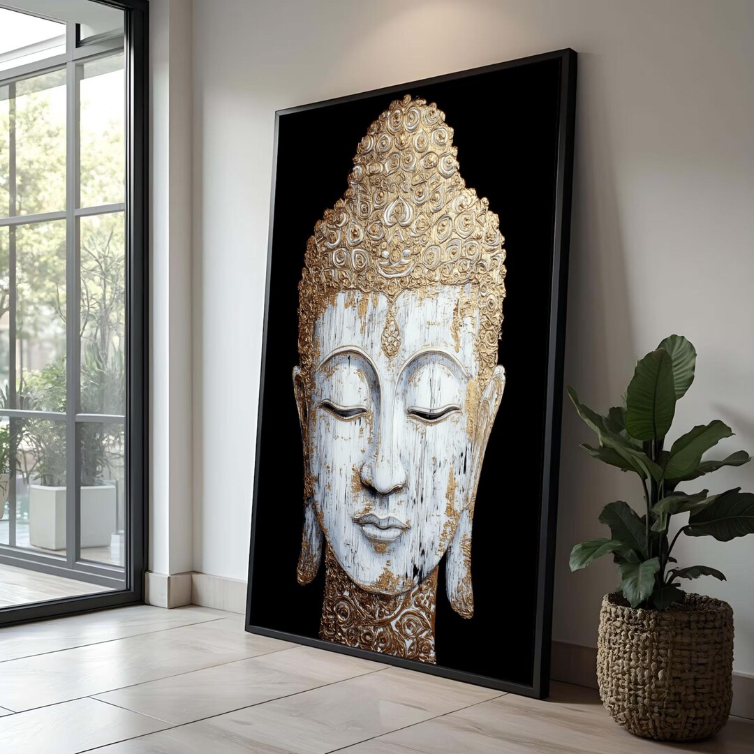 Gold Buddha Face Canvas Art, Tranquil Zen Decor - Etsy UK