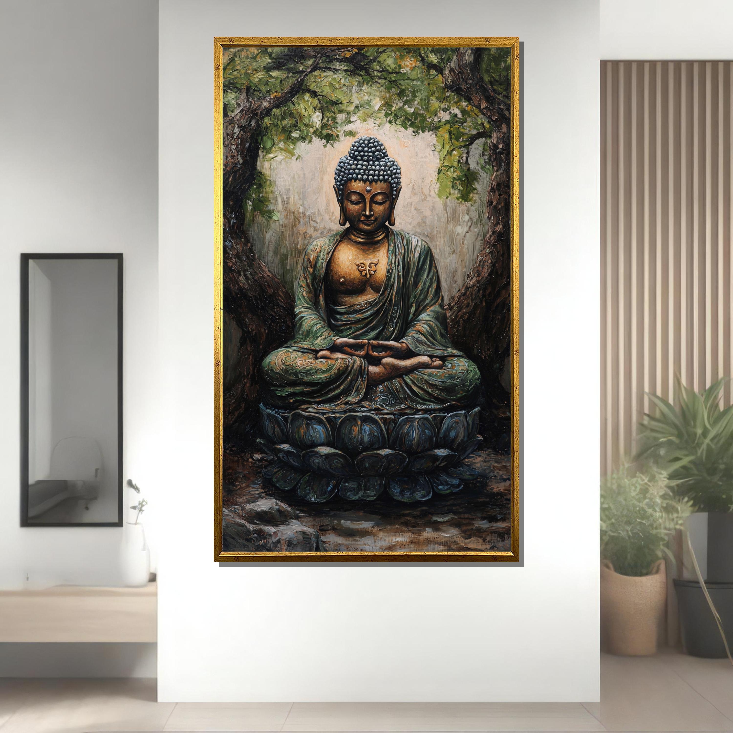Buddha Under Tree Canvas Print: Spiritual Zen Home Decor - Etsy