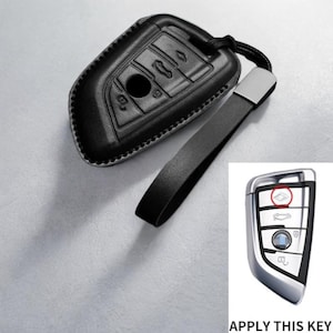 Funda para llavero de cuero y alcántara hecha a mano: llavero BMW