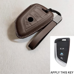 Funda para llavero de cuero y alcántara hecha a mano: llavero BMW