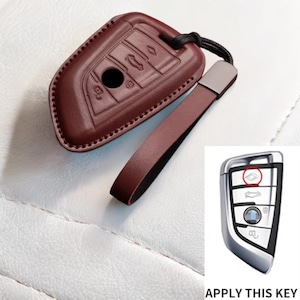 Funda para llavero de cuero y alcántara hecha a mano: llavero BMW