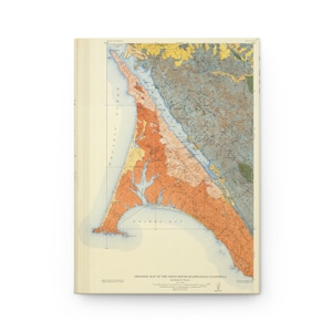 Point Reyes National Beach (Park) Hardcover Geologische Karte Notizbuch