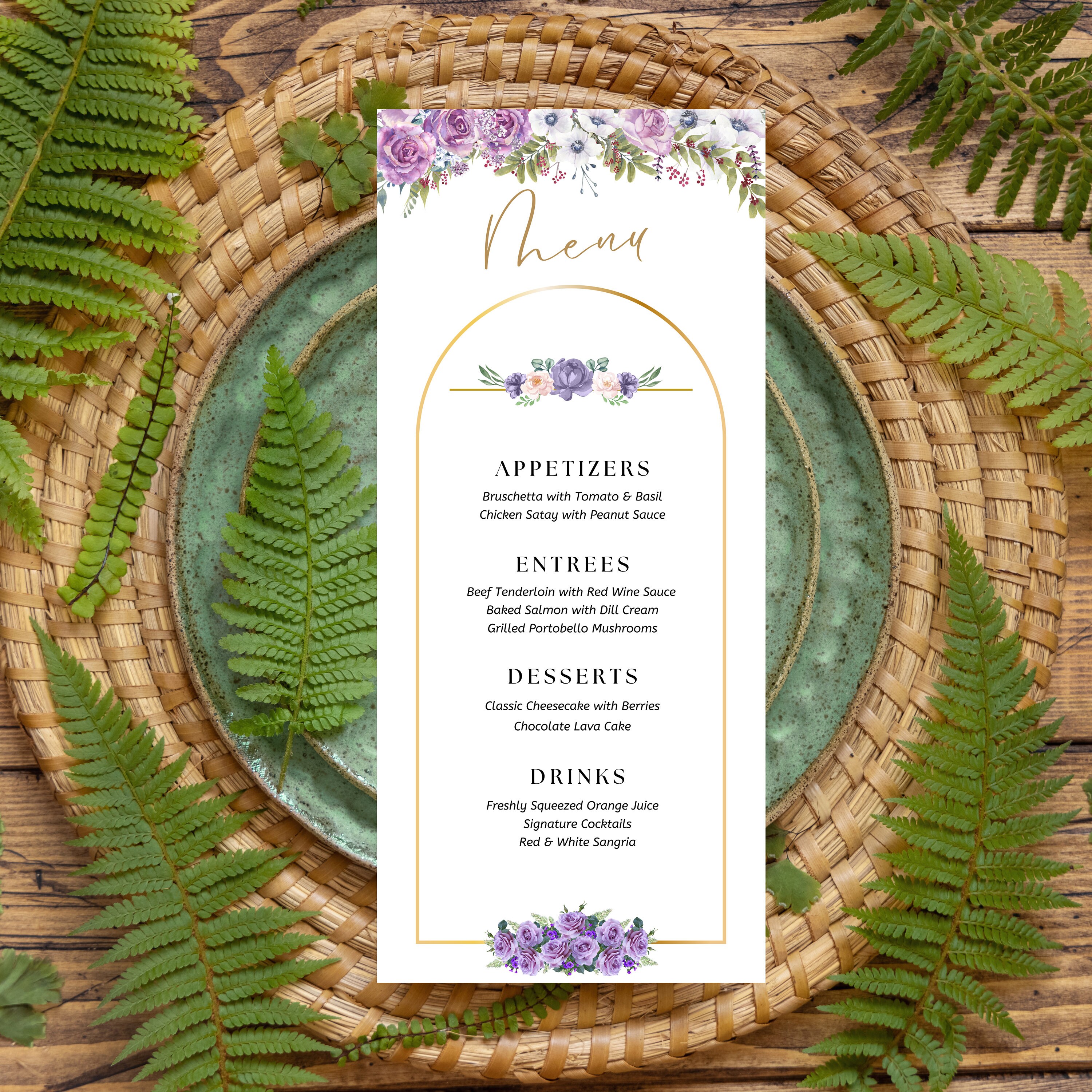 Printable Floral Purple Editable Card Template Purple Flowers Dinner Printable Floral Purple Editable Card Template Purple Flowers Dinner
