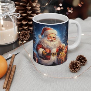 Jolly Santa Claus Christmas Mug: Festive Holiday Decor