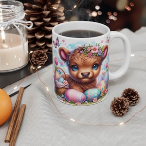 Adorable Baby Bear Mug | Cute Animal Coffee Cup | Easter Themed Drinkware | Perfect Gift for Kids and Animal Lovers
