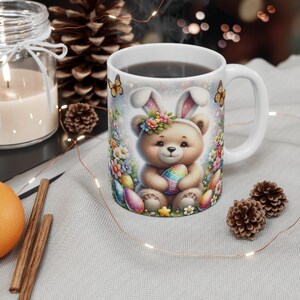 Easter Bunny Bear Mug | Adorable Springtime Coffee Cup | Cute Easter Gift Idea