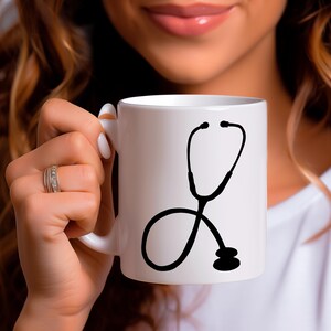 Mug Infinity stéthoscope : cadeau étudiant en médecine, médecin, infirmière