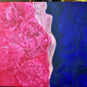 Peinture à l'huile « Les émotions des femmes », fleurs, art ukrainien / Gemälde, Ölgemälde, Emotionen von Frauen, Blumen, Ukrainische Gemälde