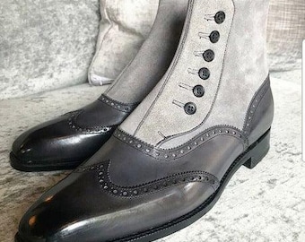 slim fit dress slacks Steel Grey Suede Suede Leather Chelsea Boots, Men's Dress 2582