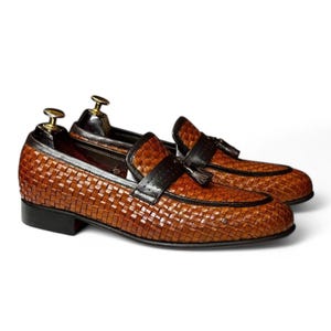 Handmade Men’s Brown Leather Monk Shoes | Handcrafted Alligator Print Formal Buckle Dress Shoes | Bespoke Gift for Him