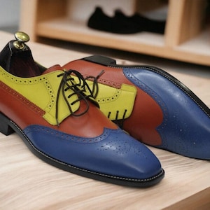 Men's Multi Colored Dress Shoes - Etsy Canada
