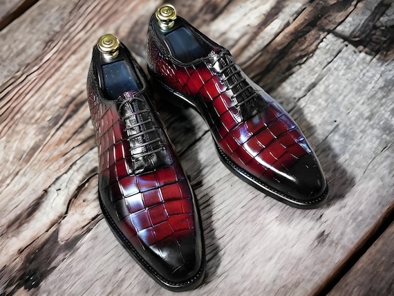 Alligator Leather Shoes, Handmade Leather shoes, Whole Cut Dress Shoes, Men's Formal Shoes