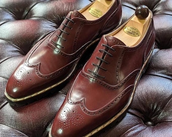 Handmade Men's Brown Wingtip Brogue Shoes– Premium Cowhide Leather Lace-Up Dress Shoes