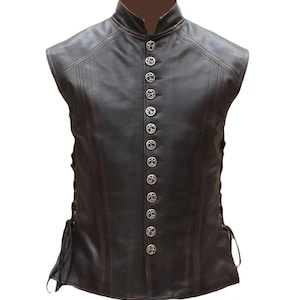 Handmade Men's Vintage Renaissance Leather Vest