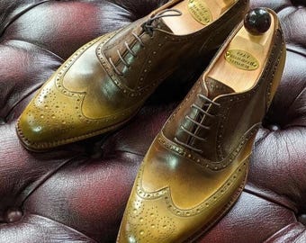 Handmade Men's Brown & Wingtip Brogue Shoes– Premium Cowhide Leather Oxfords Shoes