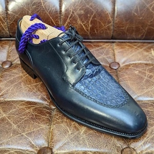 Handmade Men's Blue Penny Loafer Cow-Hide Leather Shoes, Stylish Slip-On Dress Shoe, Formal Footwear