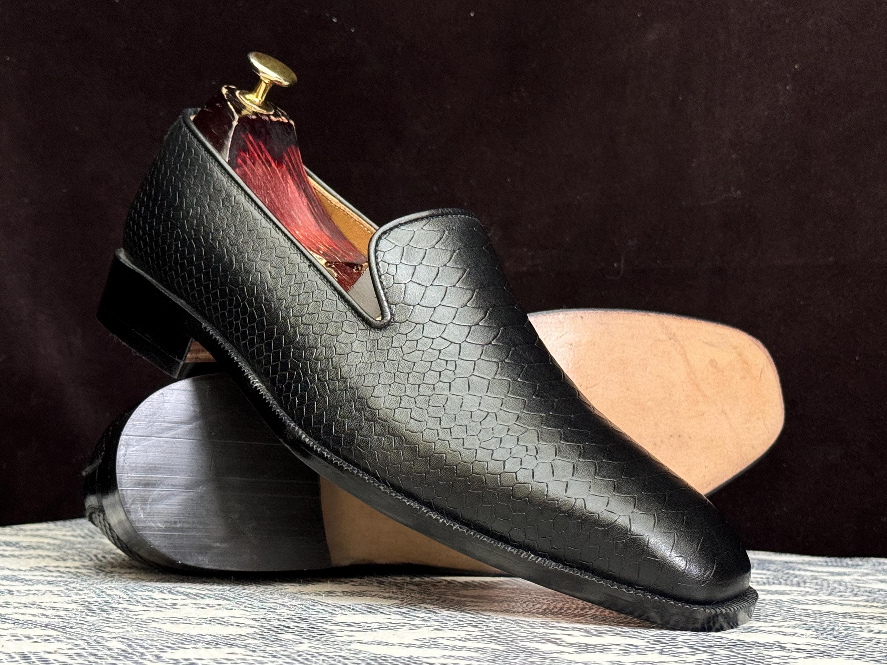 Hevias men’s black genuine python loafers Python Loafers Luxury Billionaire main image 3