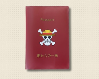 Rote Reisepasshülle - Strohhut-Piratenbande / Straw Hat Pirates