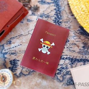 One Piece Rote Reisepashülle - Strohhut-piratenband / strohoed piraten