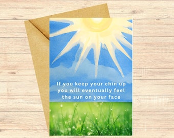 Sympathy Card, Sunshine Design Card, Watercolor Print Card, Condolence Card, Bereavement Card, Supportive Greeting Card