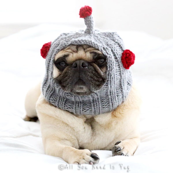 Robot Dog Hat - Pug Hat - Custom Dog Clothing - Pet Apparel - French Bulldog Hat - Gift for Dog Lovers - All You Need is Pug Hat®