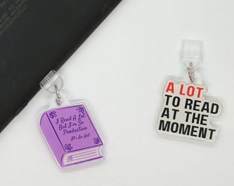 Kindle Charms – "A Lot to Read" and "Reading is Productive" Designs