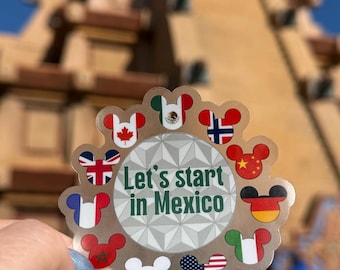 Sticker World Showcase – muisvlaggen, reisthema