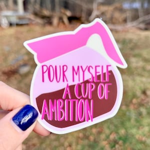 Adesivo motivazionale in vinile con scritta "Cup of Ambition" (Tazza di Ambizione)