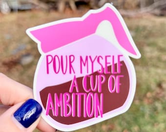 Cup of Ambition Coffee Pot Sticker – Motivational Vinyl Decal