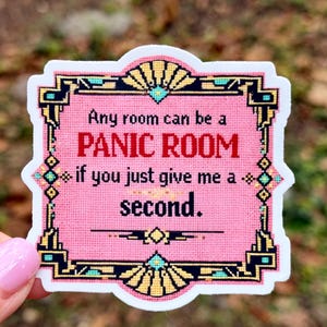 Funny Panic Room Sticker | Introvert Humor Sticker | Anxiety Humor Vinyl Sticker | Bookish Sarcastic Sticker | Laptop Water Bottle Decal