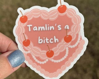 Tamlin's a B* Sticker - ACOTAR Inspired | Cherry Cake Design | Bookish Sticker for Fantasy Fans