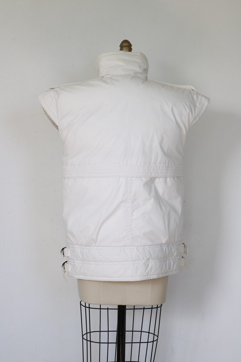 Puffy Puffer Vest Vintage 1980s Down Filled The Company Store Retro Vest Ski Wear Ski Bunny White image 4