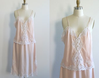 Christian Dior Camisole and Half Slip Lingerie Set Nude