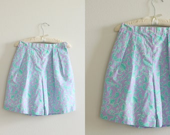 Vintage Lilly Pulitzer Bermuda Walking Shorts Long Shorts 1980s Pockets