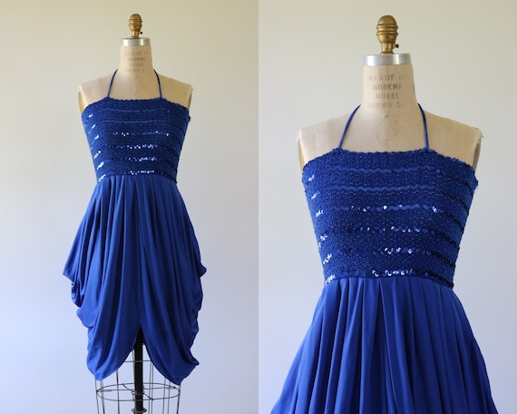 Sequin Halter Top Dress 1980s