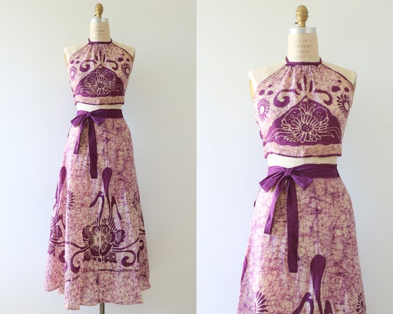 Batik Halter and Skirt Bohemian Boho Festival Hip