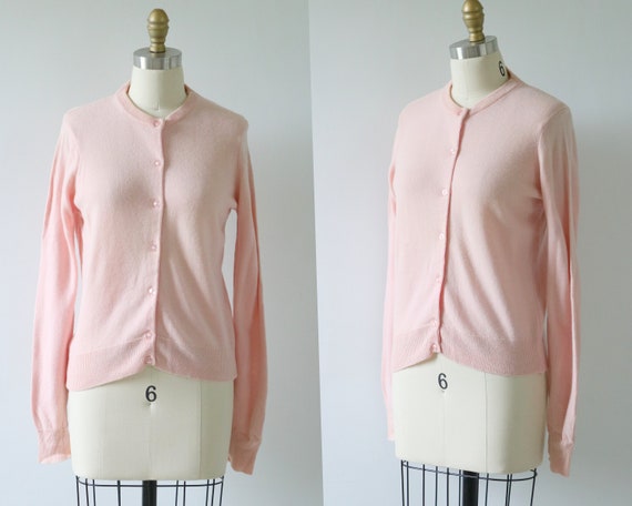 Pink Cardigan Sweater Cashmere Button Down Sweater