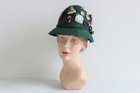 Vintage Wool Oktoberfest Hat With Gamsbart Pins (1960s  display picture 2