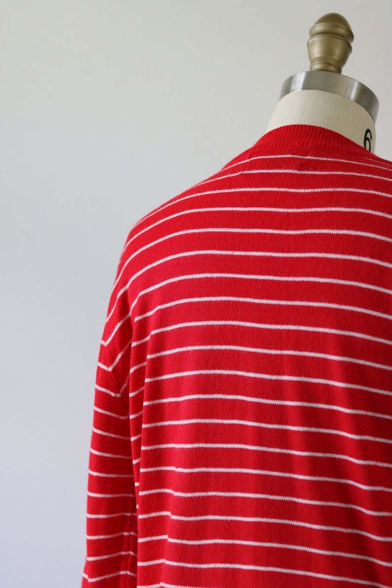 1980s Red Striped Sweater Nautical