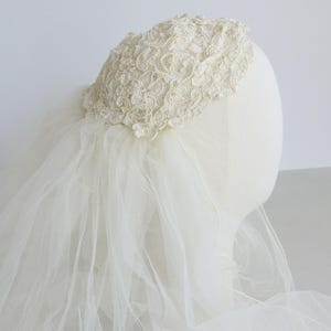 1950s Vintage Wedding Veil Headpiece Lace Juliet Cap Veil 2  display picture 2