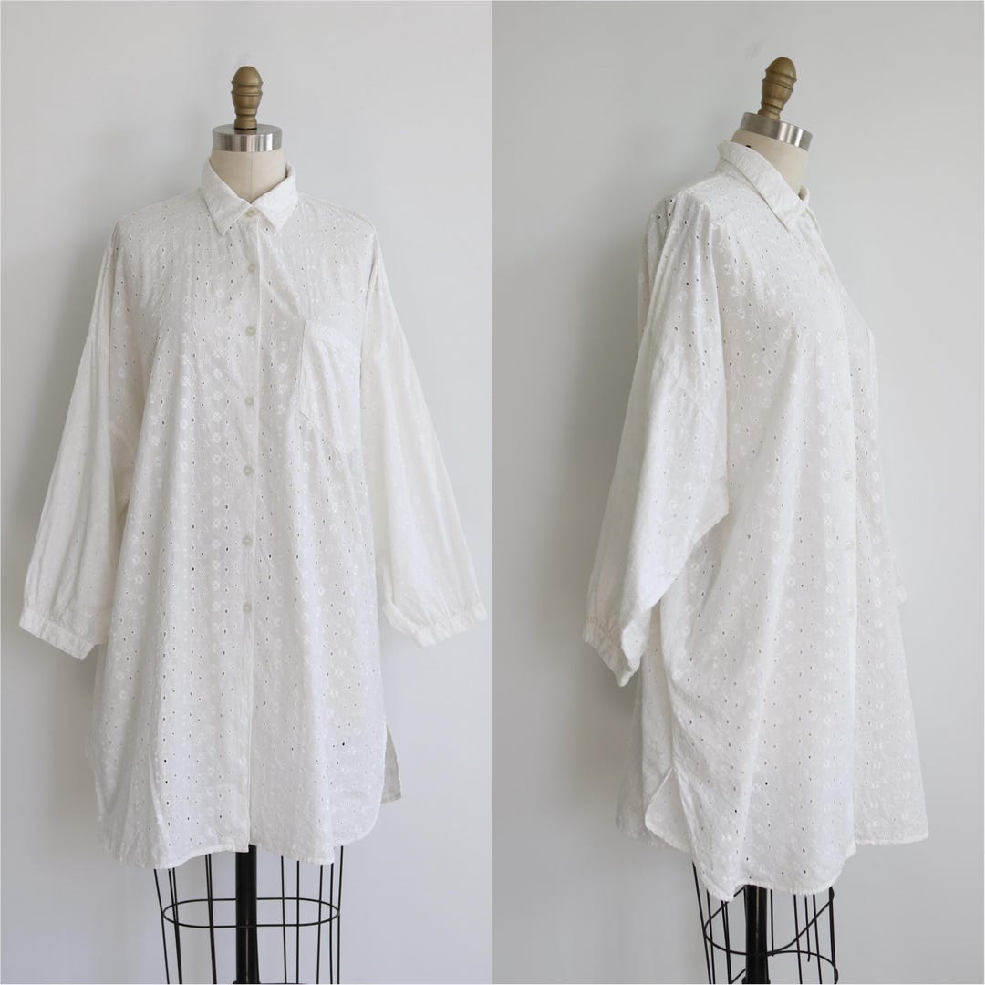 Vintage White Coverup Top Crinkle Cut main image 1