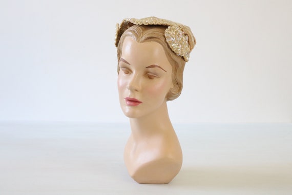 Sequin Fascinator Hat 1950s