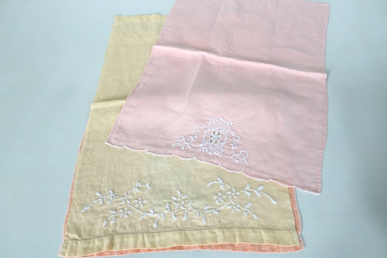 Vintage Embroidered Tea Towels Dish Towel Hand Towel Linen Cotton Set of 11 Instant Collection Kitchen image 2