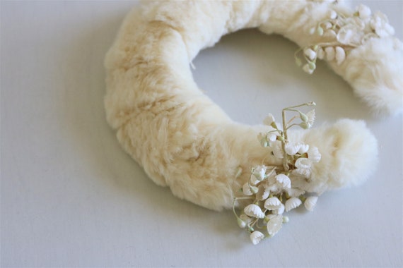 White Fur 50s Detachable Collar Wedding Bridal Ac… - image 3