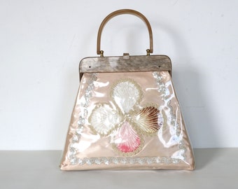 Siran Original Collectors Purse Vintage Kitsch Vinyl Sealed Purse with Marbled Lucite Handle